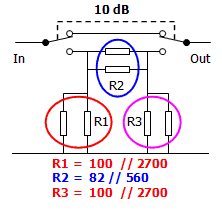 10 dB with 6 resistor
